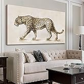 YETHEN WAL Leopard Canvas Wall Art, Neutral Textured Big Cat Art Prints, Modern Wildlife Wall Decor for Living Room Bedroom Office 20x40 Inch