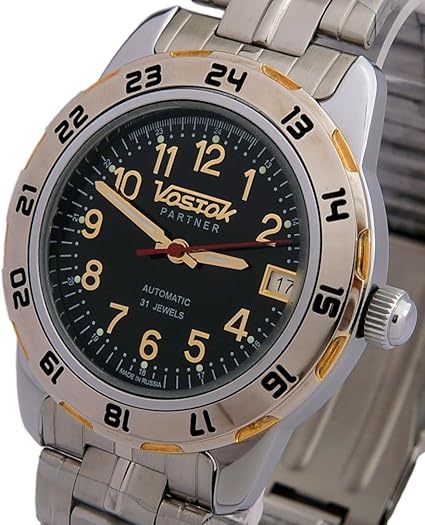 Amazon.com: Vostok Partner mecánico auto muñeca ruso reloj Shockproof impermeable Lujo Deporte Estilo 291170: Watches