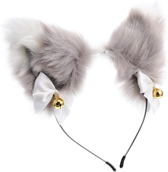 Lurrose Cat Fox Faux Fur Ears Headband Cat Ears Headband Plush Fox Ears