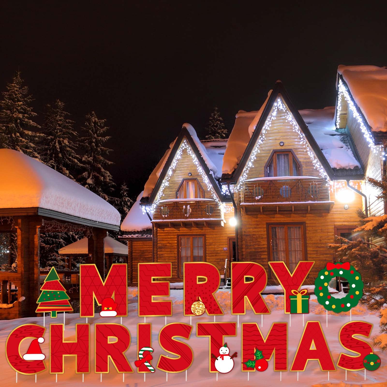 Decorative christmas lawn stakes