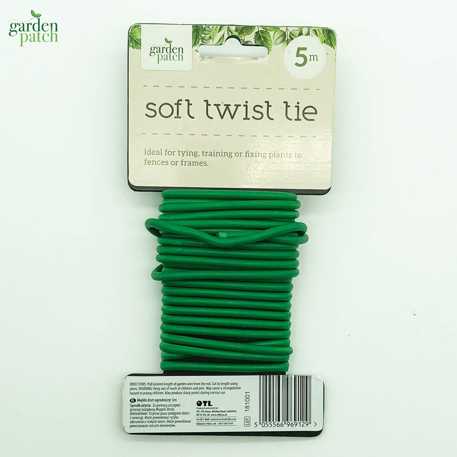 5m Soft Twist Ties For Plant Support Green Garden Stakes For Plants