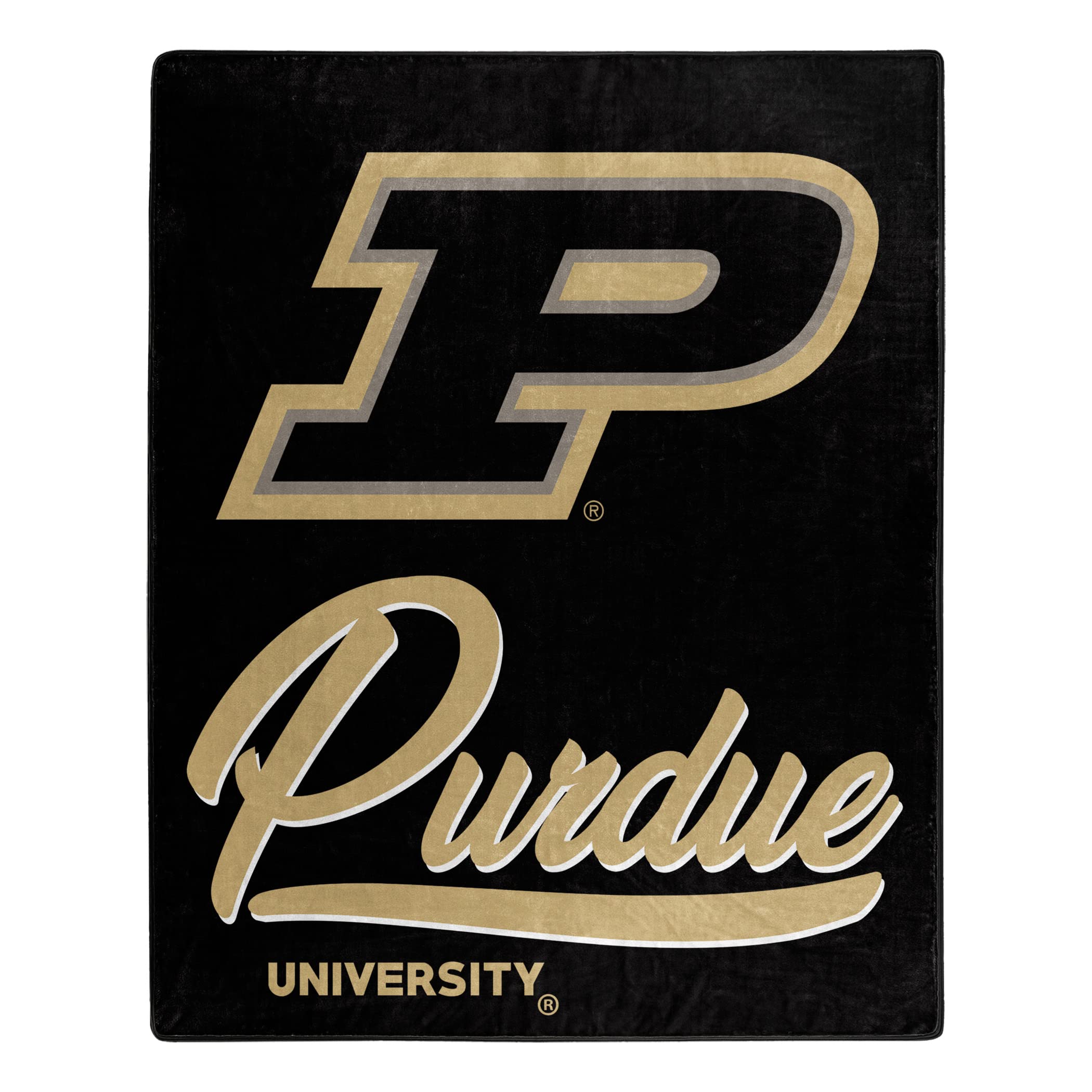 Northwest NCAA Purdue Boilermakers Unisex-Adult Raschel Throw Blanket, 50" x 60", Signature Image