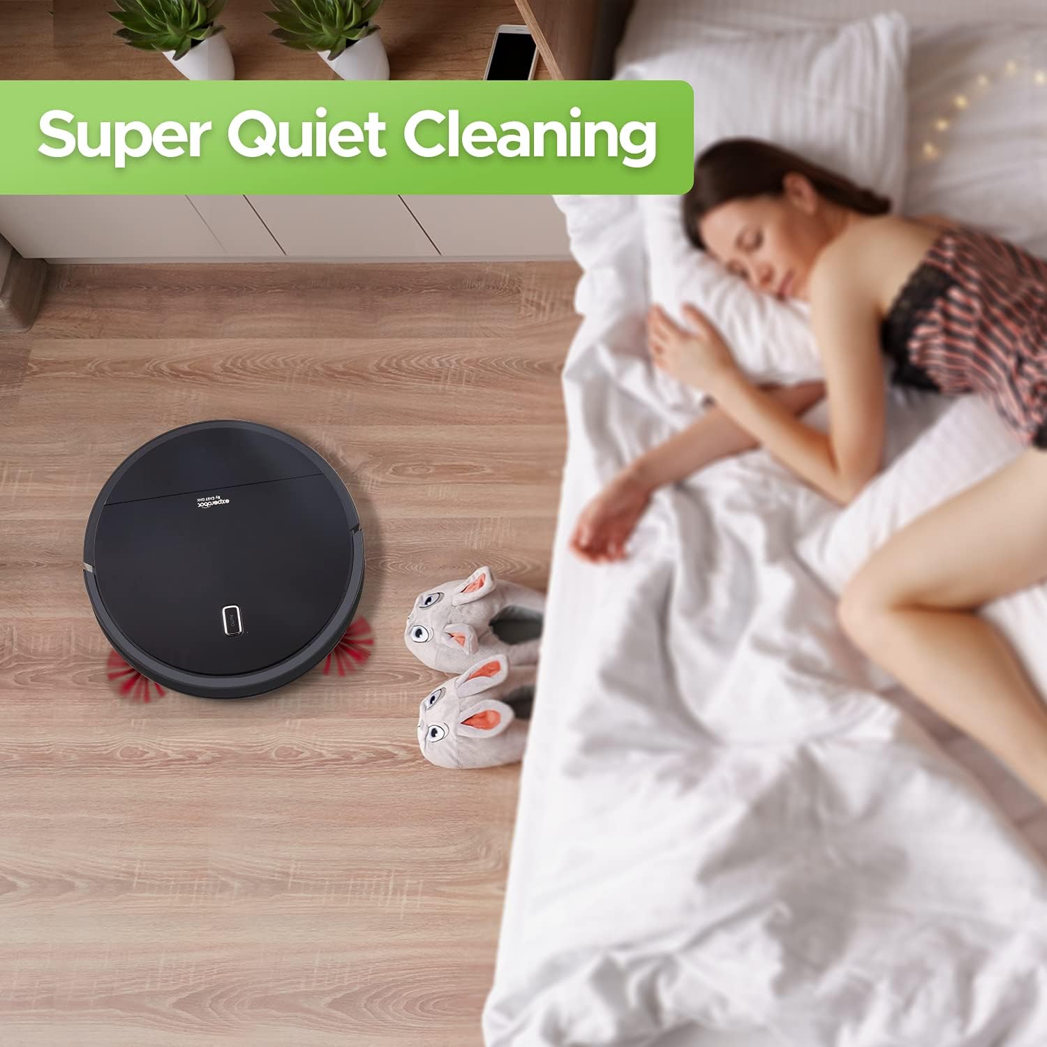 Enther Experobot Robot Vacuum Cleaner, Robotic Vacuum Cleaner with Gyro Lidar Navigation, 1300Pa Strong Suction, 6 Clean Modes, Self-Charging for Pet Hair Hard Floors, Carpet, Black -