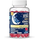 Mommy's Bliss Kids Sleep Melatonin Gummies, No Artificial Colors, Flavors or Gelatin, Strawberry Flavor Children's Melatonin Gummies, Age 3+, 60 Count