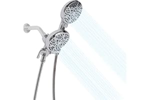 3-Way Rain Shower Head and 5 in Handheld Shower Set with High Pressure Shower, 2 in-1 Shower System, 5-Function Shower Head, 
