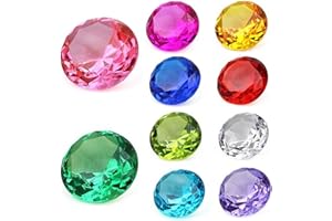 Multi-Item Party Favour Packs, 2Set Acrylic Gems 1.6 Inch Multicolor Chaos Emeralds Pirate Treasure Hunt Prop Fake Gems Easy 