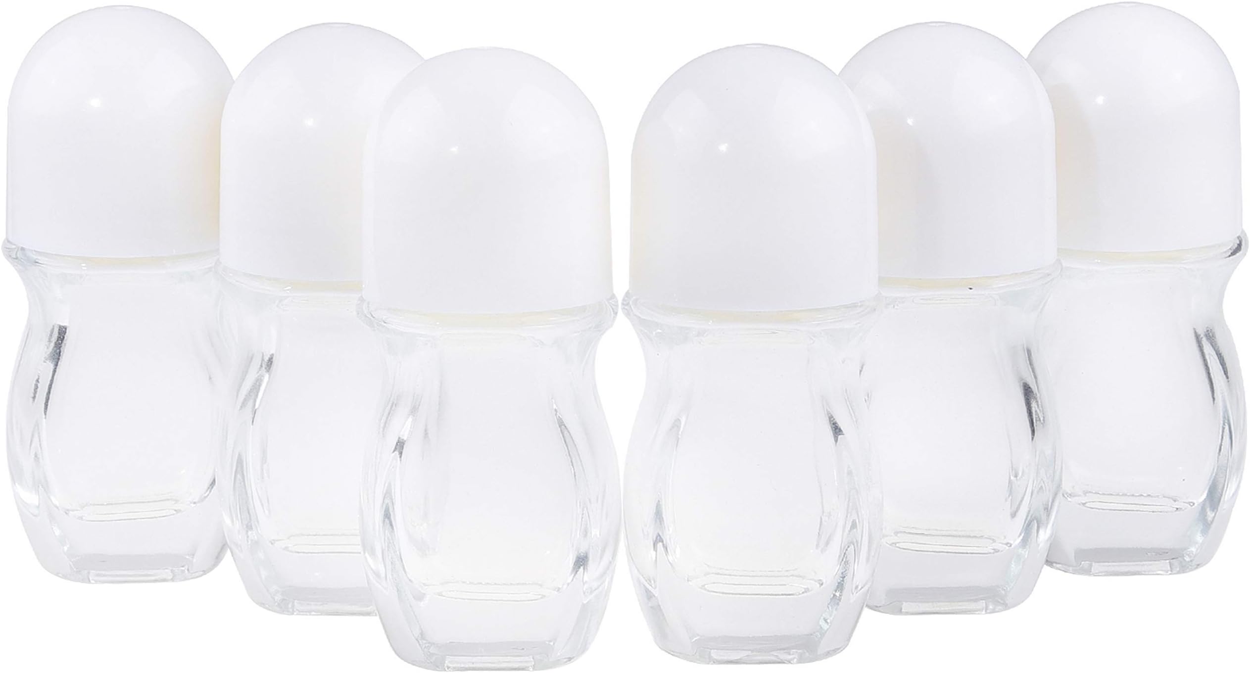6Packs Deodorant Roll On Bottles Containers Leak Proof Massage Roller Ball Bottles with Cap For Essential Oils Perfume Cosmetics, Glass Empty Roller Bottles with Plastic Roller Ball 30ML