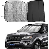 Big Hippo Front Car Sun Shade Windshield, Jumbo/Standard Sunshade Keeps Vehicle Cool UV Ray Sun Visor Protector Sunshades - Easy to Use Folding Sun Shade - Silver/Black Sides(Size: 55.16 X 27.5inch)