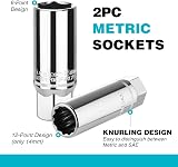 DURATECH Spark Plug Socket Set 5-Piece SAE & Metric 3/8 in Drive 6/12 Point view 3