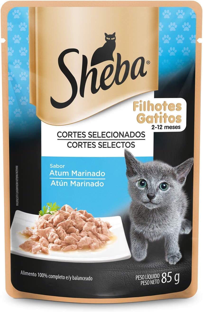 Ração Úmida Para Gatos Sheba Sachê Cortes Selecionados Atum Marinado Filhotes