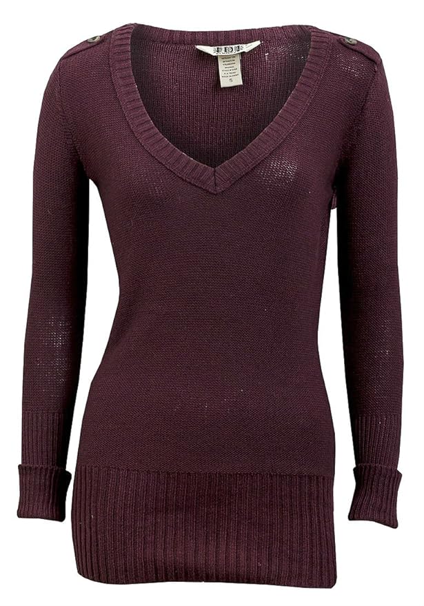 Ladies Vneckline Burgundy Jumper Long sleeves Regular fit Size M