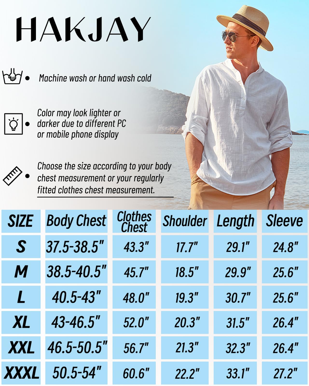 Cotton Linen Shirts for Men Casual Shirts Lightweight Long Sleeve Henley Beach Shirts Hawaiian T Shirts for Men