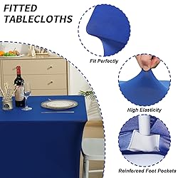 Fixwal 3 Pack Royal Blue Table Cloths Rectangle