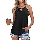Zeagoo Womens Tank Tops Sleeveless Spaghetti Strap Halter Top Flowy Summer Beach Outfits 2026