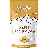 Kettle Head Popcorn Maple Kettle Corn, 4.3 oz &ndash; Sweet &amp; Crunchy Gourmet Popcorn Snack, Rich Maple Flavor, Small Batch Kettle Corn