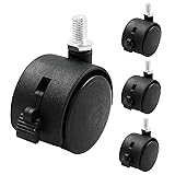 Suiwotin 4pcs 1.5 Inch Swivel Caster Wheels, Black