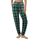 iChunhua Women's Comfy Casual Pajama Pants Pj Bottom with Pockets Stretch Plaid Sleepwear