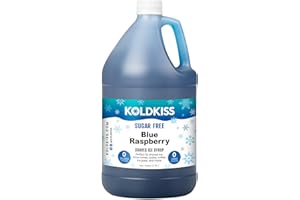 KoldKiss Sugar Free Blue Raspberry Shaved Ice, Hawaiian Shaved Ice & Snow Cone Syrup - 1 Gallon. Perfect for Parties, Milkshakes, Slushees, and More. Sweetened with Sucralose.