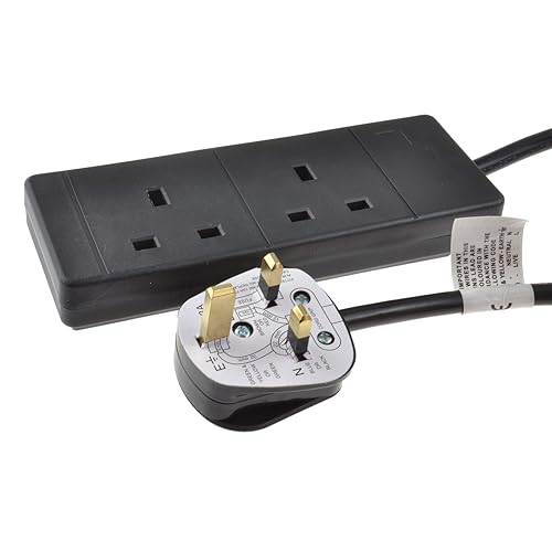 PRO ELEC PELB1736 2 Gang Extension Lead 2m, Black