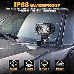 Auxbeam 4 Inch LED Light Pods, 60W Square Offroad
