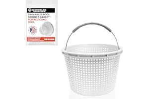 Swimables Pool Skimmer Basket for Inground Pool Compatible with Pentair U-3 Skimmer Basket and Hayward SP1070 Pool Basket | Built-in Brass Weight | 316 Stainless Steel Handle & Convenient Rubber Grip