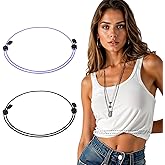 Ouligay 2 Pcs Crop Band Women, Adjustable Shirt Tuck Band Women, Tucking Sweaters Shirts Elastic Stretch Belts for Girl Change Style of Clothes(Black Purple)
