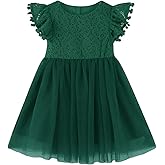 RJXDLT Toddler Girls Lace Tulle Dress Baby Girl Elegant Flutter Sleeve Party Princess Dresses