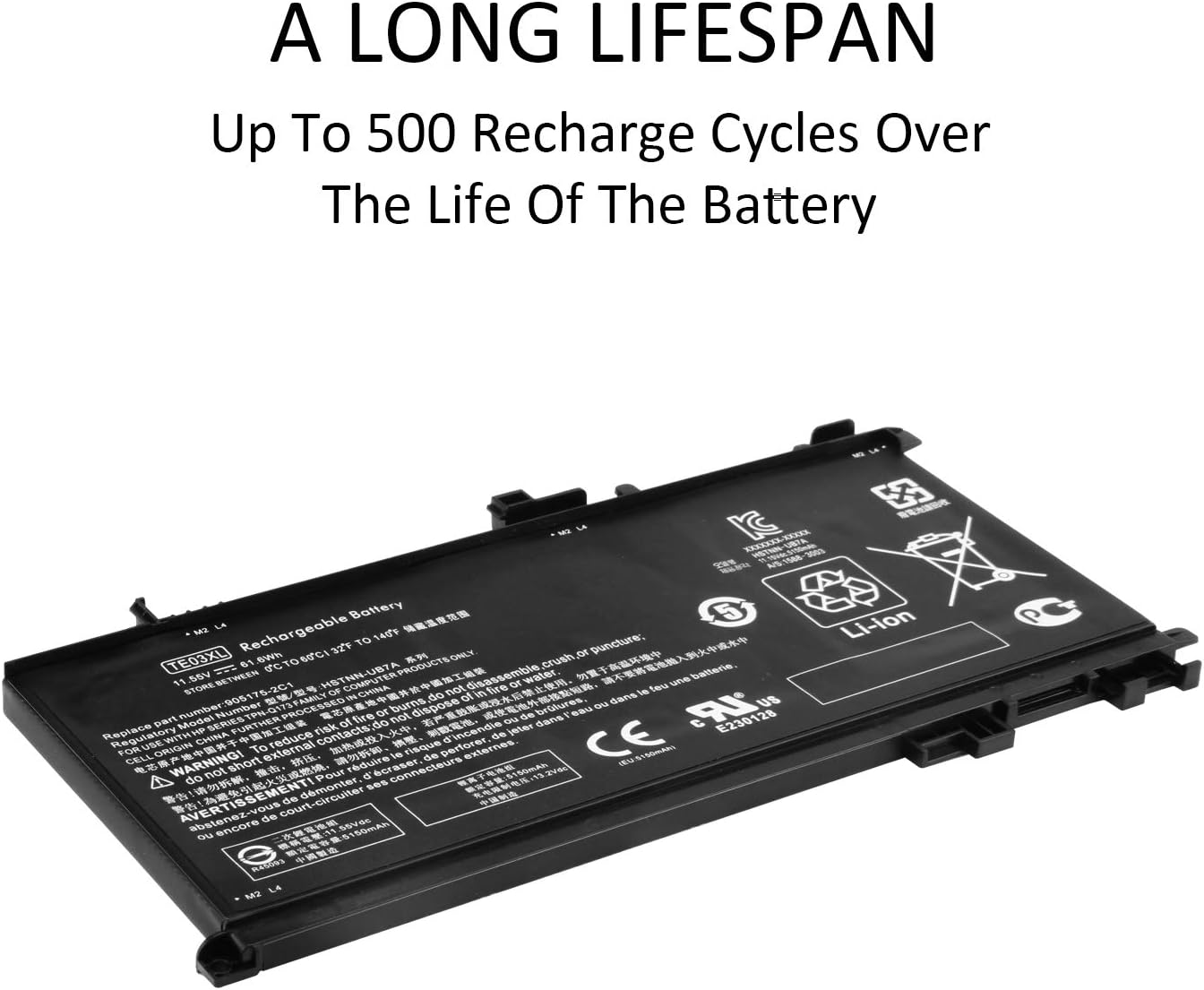 K KYUER TE03XL Laptop Battery for HP Omen 15-AX000 Pavilion 15-BC000 15-BC300 15-BC400 15-bc403sa 15-bc350sa 15-bc400na 15-bc006na 15-ax009na 15-bc400na 15-ax000na 15-ax002na ax003na ax004na ax009na - Image 5