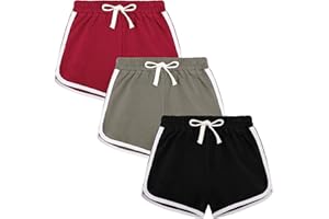 BOOPH 3Pc Girls Athletic Shorts Active Running Dolphin Shorts
