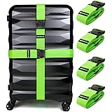 Untethered 4-Pack Luggage Straps | Belts to Keep Your Suitcase Secure While Traveling, Premium Accessory for Travel Bag Closu