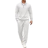 COOFANDY Men's Tracksuit 2 Piece Set Geometric Texture Quarter Zip Pullover Sweatshirt Athletic Running Sweatsuits