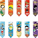Superhero Bookmark Set of 10 &ndash; Cute Classic Comic Hero Characters | Perfect Reading Gifts &amp; Page Markers for Books/Planners, Classroom Reward &amp; Birthday Gift