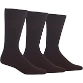 Chaps Men's Soft Touch True Rib Dress Crew Socks - 3 Pair Pack - Modal Blend and Embroidered Detail