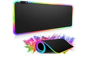 AITIWAT RGB Gaming Mouse Pad, 4 mm Thickened Large LED Mousepad with Premium Textured Cloth, Non-Slip Rubber Surface, Waterpr
