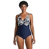 Maxine of Hollywood Womens V-Neck Drape Front Mio One Piece Swimsuit