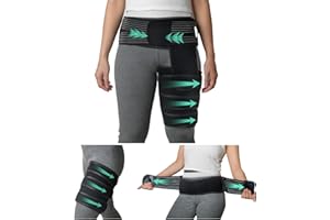 TASZOOS Hip Brace for Women & Men - Sciatica Pain Relief Devices, Adjustable Hamstring Compression Sleeve & Groin Pull Support Wrap for Hip Pain, Pulled Thigh, Arthritis(L Size)