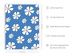 HAUS AND HUES Daisy Flower Painting - Blue Floral