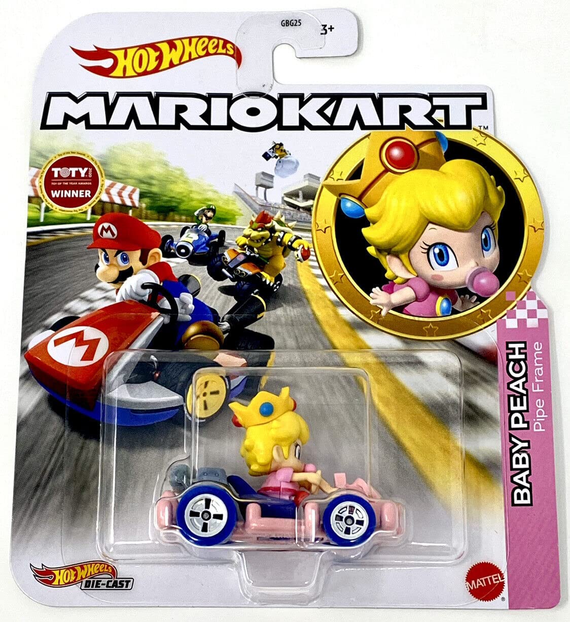 Hot Wheels DieCast Baby Peach Pipe Frame Super Mario Kart Model - 1:64 Scale 2" Length