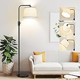 【Upgraded】 Dimmable Floor Lamp, 1000 Lumens LED Edison Bulb Included, Arc Floor Lamps for Living Room Modern Standing Lamp wi
