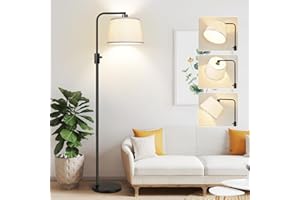[Upgraded] Dimmable Floor Lamp, 1000 LM LED Edison Bulb Included, Arc Floor Lamps for Living Room Modern Standing Lamp, Tall 