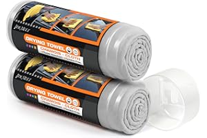 IDEMEET Premium Shammy Towel for Car, Super Absorbent 2 Pack 26"x17" Car Drying Towel, Reusable Soft Car Wash Cloth, Chamois Cloth for Car, Dust Remove, No Scratch/Spot/Streak, Gray & Gray