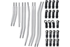 QUPA AM STORE 1Set Stainless Steel Link Rod Linkage 324mm Wheelbase for 1/10 Scale Upgrade TRX4 RC Crawler Car(Silver)