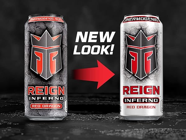 REIGN INFERNO RED DRAGON, THERMOGENIC FUEL, FITNESS AND PERFORMANCE DRINK, 16 FL OZ (PACK OF 12)
