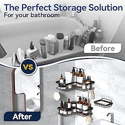 YASONIC Corner Adhesive Shower Caddy, with Soap