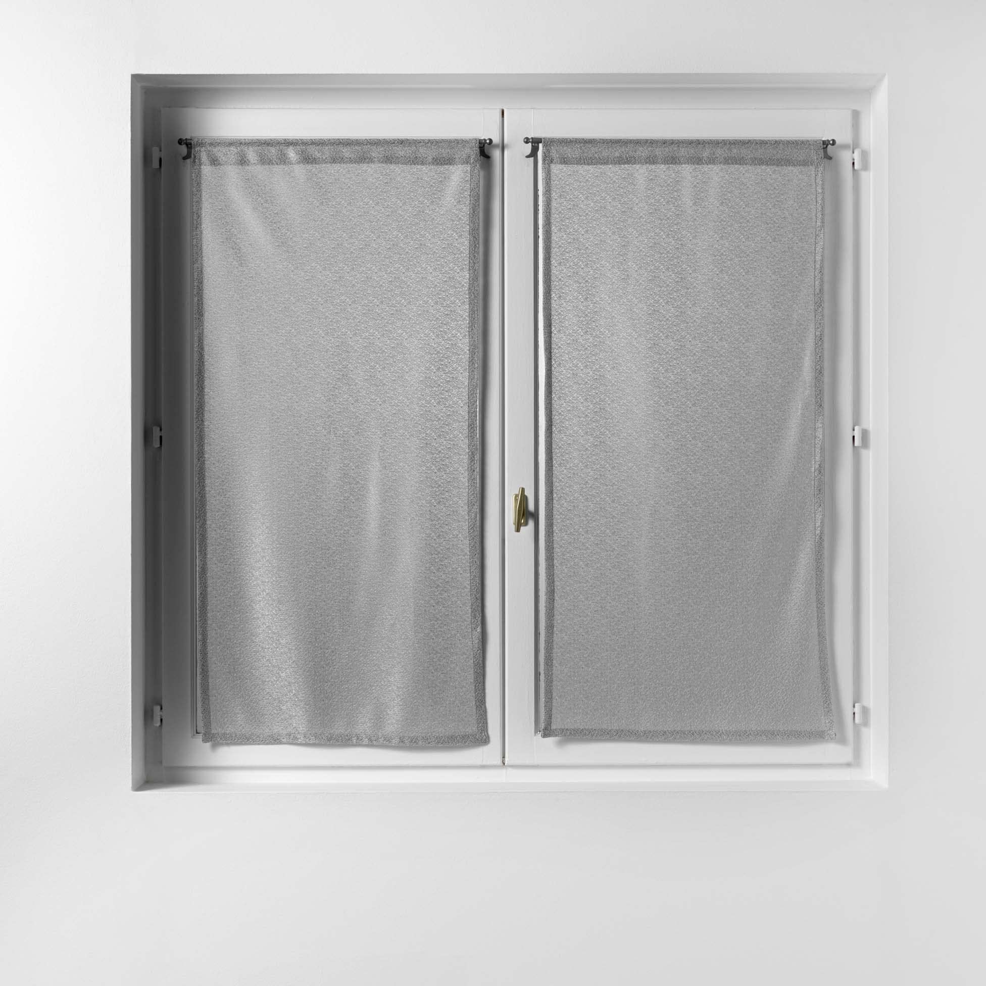 Douceur d'Intérieur, Mail/Castille Grey Straight Curtains 2 x 60 x 120 cm
