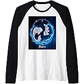 Pisces Zodiac Sign - Galaxy Fish Eternal Ocean Raglan Baseball Tee