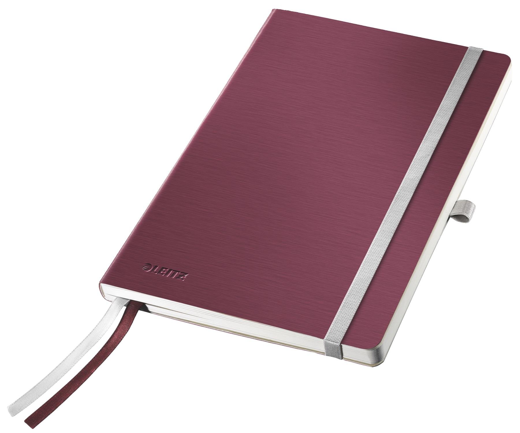 Leitz A5 Soft Cover Notebook, Garnet Red, (80 Sheets Ruled, with 2 Bookmarks, 100 gsm Ivory Paper, Style Range)