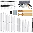 AGPTEK 48 PCS Sketch Drawing Tools, 20 Blending Stumps Set and 2 Sandpaper Pencil Sharpeners, Pencil Extension, Erasers,20 sponge replacement heads & 1 Felt Bag for Student Sketch Drawing Accessories