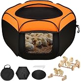Brooder Box for Chicks, Pop-Up Chicken Brooder Playpen with Dual Doors | Includes Mesh Top Cover and Waterproof Mat, Portable Enclosure for Chicks, Ducklings, and Quail, Holds Up to 15 Chicks