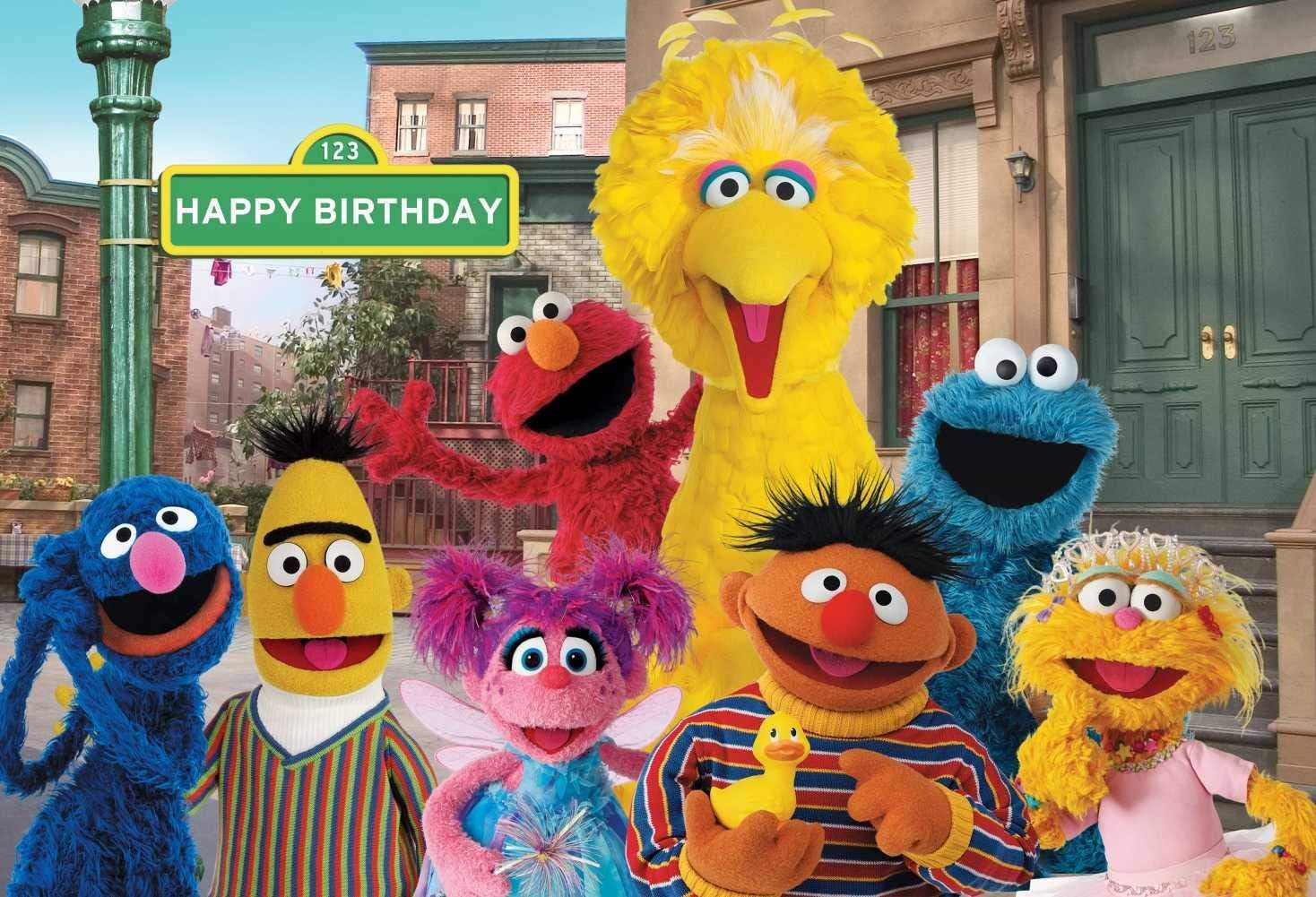 7x5ft Sesame Street Birthday Party Supplies Photography Backdrops Kids Boy Girl Children Birthday Step and Repeat Dessert Table Banner Decoration Photo Studio Props LF0250